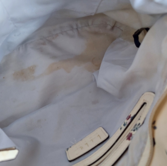 Nicole Miller Zipper Floral Cream Shoulder Large Purse - Picture 10 of 12